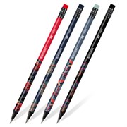 Карандаш чернографитный с принтом BRAUBERG "ONI", 1 шт., HB, с ластиком, корпус ассорти, 182023