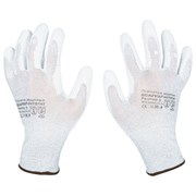 Перчатки антистатические SCAFFA "Antistat", карбоновая нить, полиуретановое покрытие, размер 9, L (большой), 00-00015299