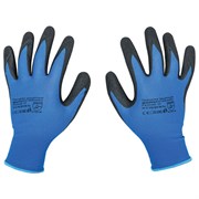 Перчатки нейлоновые SCAFFA "Механик", нитриловое покрытие песочной структуры (облив), размер 9, L (большой), 00-00012439