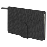 Еженедельник датированный 2026 МАЛЫЙ ФОРМАТ 95х155 мм, А6, BRAUBERG "Augustus", под кожу, черный, 117186