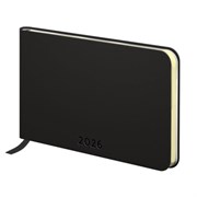 Еженедельник датированный 2026 МАЛЫЙ ФОРМАТ 105х160 мм, А6, BRAUBERG "Unique", черный, 117208