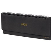 Планинг датированный 2026 305х140 мм BRAUBERG "Iguana", под кожу, черный, 117224