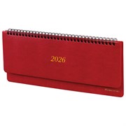 Планинг датированный 2026 305х140 мм BRAUBERG "Iguana", под кожу, красный, 117225