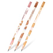 Набор карандашей чернографитных с принтом ЮНЛАНДИЯ "FAT ANIMALS", 12 штук, HB, с ластиком, корпус ассорти, 182035