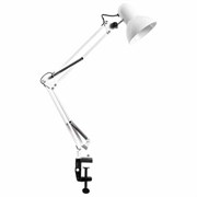 Настольная лампа / светильник на струбцине, Е27, 40 Вт, белый, высота 75 см, DASWERK (ДАСВЕРК), 238323