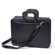 Портфель "Карьера", 36х31х7 см, искусственная кожа, 2 отделения, на молнии, черный, 162