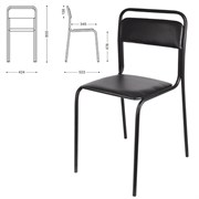 Стул для посетителей СМ 7/7-02, черный каркас, кожзаменитель черный, К-01, СМ 7/7-02 К-01