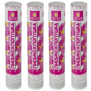 Хлопушка пневматическая 30 см "Сердечки", 3+1 шт. В ПОДАРОК, фольга цвет красный, ЗОЛОТАЯ СКАЗКА, 592082