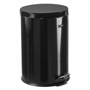 Ведро мусорное с педалью 20 литров "Classic", ЧЕРНОЕ ГЛЯНЦЕВОЕ, металлическое, со съемным внутренним ведром, LAIMA, 604945