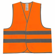 Жилет сигнальный, 2 светоотражающие полосы, ОРАНЖЕВЫЙ, XXXL (60-62), ГРАНДМАСТЕР, 610888