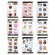 Наклейки объемные эпоксидные на телефон, 6-8 шт. на листе, "МОДНЫЕ ДИЗАЙНЫ", АССОРТИ, NALEPKING
