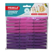 Прищепки бельевые 7,8 см, КОМПЛЕКТ 20 штук, пластик, ассорти, PRIMILA (ПРИМИЛА) ORIGINAL, 700511