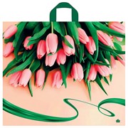 Пакет с петлевой ручкой ПВД, 50х60 см, "Райские тюльпаны", 60 мкм, н00242805