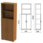 Шкаф полузакрытый "Монолит", 740х390х2050 мм, цвет орех гварнери (КОМПЛЕКТ)