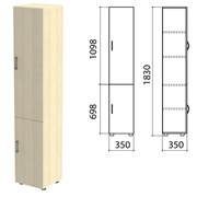 Шкаф закрытый "Канц", 350х350х1830 мм, цвет дуб молочный (КОМПЛЕКТ)