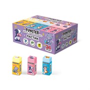 Ластик FUNSTER (ФАНСТЕР) "PETS", 50х21х16 мм, прямоугольный, картонный держатель, экологичный ПВХ, ассорти, 272725