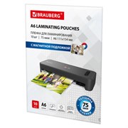 Пленки-заготовки для ламинирования, МАГНИТ ДЛЯ ФОТО, 111х154 мм, А6, КОМПЛЕКТ 10 шт., 75 мкм, BRAUBERG, 533121