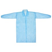 Халат одноразовый голубой на кнопках КОМПЛЕКТ 10 шт., XL, 52-54 размер, 110 см, рукав на резинке, 20 г/м2, СНАБЛАЙН