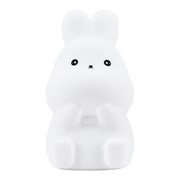 Ночник силиконовый LED "Зайчик" 54x63x95 мм, белый свет/RGB, на батарейках (в комплекте), DASWERK (ДАСВЕРК), 238933