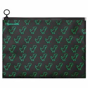Папка для тетрадей BRAUBERG А4, 1 отделение, пластик, на zip-lock-молнии, "Dino matrix", 272106