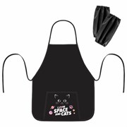 Фартук с нарукавниками для уроков труда ПИФАГОР, 1 карман, 46х54 см, "Dark kitten", 273622