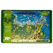 Интерактивная деревянная карта-пазл GLOBEN "Карта нашей Родины", 29х20 см, 100 элементов, PAG5202