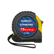 Рулетка измерительная 7,5 м х 25 мм, обрезиненный корпус, с фиксатором, RABBITEX (РАББИТЕКС) Standard, 671350