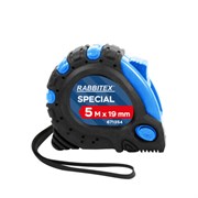 Рулетка измерительная 5 м х 19 мм, обрезиненный корпус, 3 фиксатора, RABBITEX (РАББИТЕКС) Special, 671354