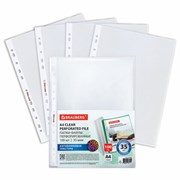 Папки-файлы перфорированные с антибликовой текстурой А4 BRAUBERG PIXEL, КОМПЛЕКТ 100 шт., 35 мкм, 273006