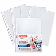 Папки-файлы перфорированные с антибликовой текстурой А4 BRAUBERG PIXEL, КОМПЛЕКТ 100 шт., 40 мкм, 273009