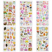 Наклейки гелевые "Акварельные мечты", 17,5х9 см, ассорти 6 видов, FUNSTER (ФАНСТЕР), 666096