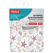 Шторка для ванной PEVA, 180х180 см, кольца в комплекте, 3 дизайна ассорти, МОРЕ, PRIMILA (ПРИМИЛА), 700074