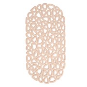 Коврик для ванны противоскользящий 68х37 см, "Треугольники", овальный, бежевый, ПВХ, PRIMILA (ПРИМИЛА), 700380