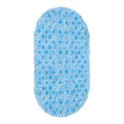 Коврик для ванны противоскользящий 68х37 см, "Пузыри", овальный, прозрачно-голубой, ПВХ, PRIMILA (ПРИМИЛА), 700381