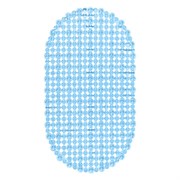 Коврик для ванны противоскользящий 68х39 см, "Молекулы", овальный, голубой, ПВХ, PRIMILA (ПРИМИЛА), 700388