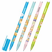 Ручка стираемая гелевая с принтом FUNSTER (ФАНСТЕР) "КОТ-ЭНТУЗИАСТ", СИНЯЯ, корпус ассорти, игольчатый наконеч. 0,5 мм, линия 0,35 мм 144414