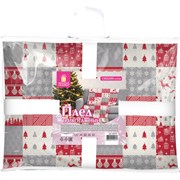 Плед новогодний 150х200 см, "Лоскутки", полиэстер, 210 г/м2, ЗОЛОТАЯ СКАЗКА, 592531