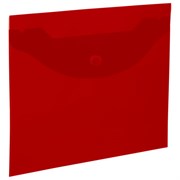 Папка-конверт с кнопкой прозрачная МАЛОГО ФОРМАТА, А5, BRAUBERG "UNIVERSAL", красная, 0,15 мм, 273068