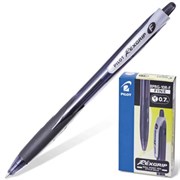 Ручка шариковая масляная автоматическая PILOT "Rex Grip", узел 0,7 мм, линия 0,32 мм, упор, черная, BPRG-10R-F B