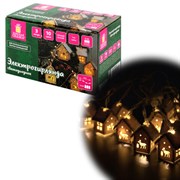 Электрогирлянда-нить комнатная "Домики дерево", 2 м, 10 LED, теплый белый, на батарейках, ЗОЛОТАЯ СКАЗКА, 591728