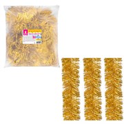 Мишура КОМПЛЕКТ 3 штуки, диаметр 100 мм, длина 2 м, золотистая, 592220