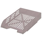 Лоток горизонтальный для бумаг BRAUBERG ECO, 330х245х65 мм, сетчатый, дымчатый, 239012
