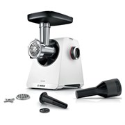 Мясорубка BOSCH MFWS420W, мощность 1900 Вт, производительность 2,5 кг/мин, металлический шнек, реверс