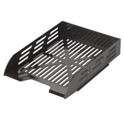 Лоток горизонтальный для бумаг BRAUBERG ECO, 330х245х65 мм, сетчатый, черный, 239011