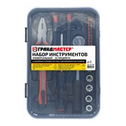 Набор инструментов универсальный, 22 предмета, пластиковый бокс, ГРАНДМАСТЕР, 671326