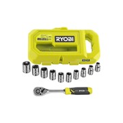 Набор из трещотки и торцевых головок Ryobi RHRS10PC