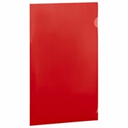 Папка-уголок прозрачная А4 BRAUBERG UNIVERSAL, красная, 0,10 мм, со штрихкодом, 273047