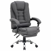 Кресло офисное CROMEX (КРОМЕКС) "Chill MS-005", с функцией вибромассажа, подножка, ткань, серое, 532959