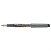 Ручка перьевая PILOT V-Pen, ЧЕРНАЯ, корпус серый, линия письма 0,58 мм, SVP-4M B