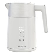 Чайник с двойными стенками, терморегулятором и дисплеем BRASSON (БРАССОН) KT-264, 1,5 л, 2200 Вт, 7 температурных режимов, белый, 455193
